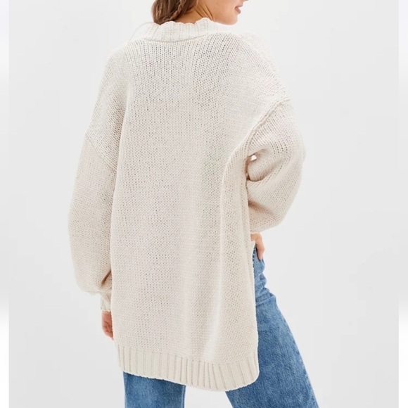 American Eagle Outfitters Ivory Knit Button Cardigan - Picture 3 of 11